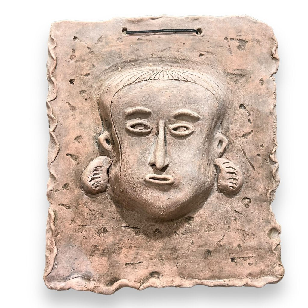 Clay Tablet of Native American Man's Face