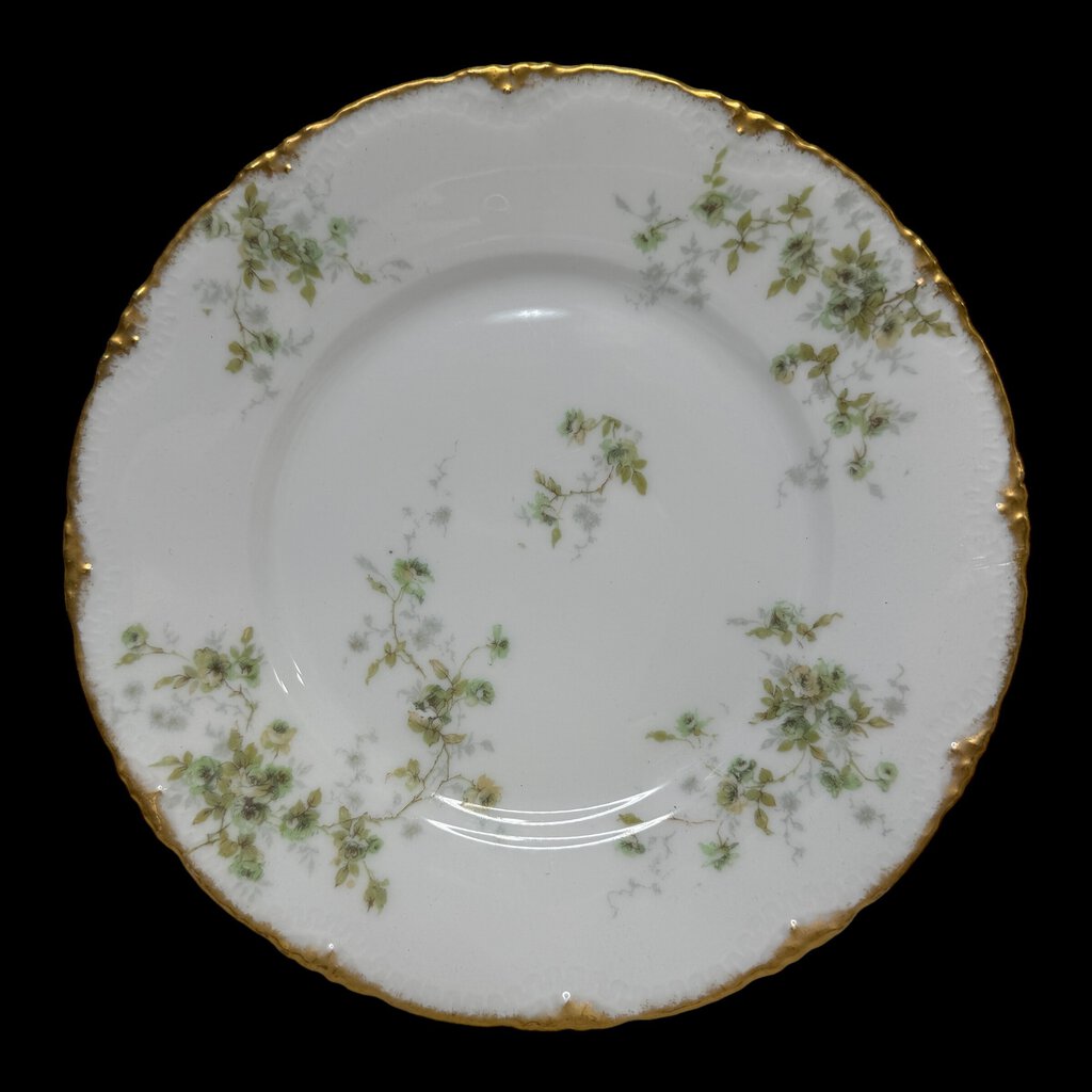 1903 Theodore Haviland Limoges France 55pc Coffee & Luncheon Set Green & Gold Pattern Porcelain