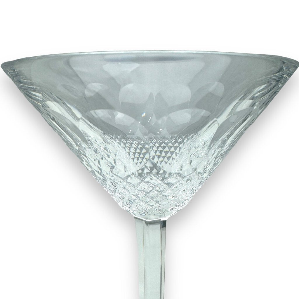 Pair of Waterford Crystal Tall Martini Cocktail Glasses Pattern: Colleen (Cut) 6Hx4.5W
