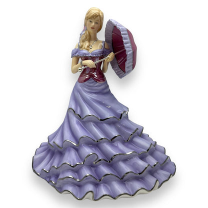 Royal Doulton Pretty Ladies "With Love" Purple Dress Figurine 8" tall Box Included Org. Price $280