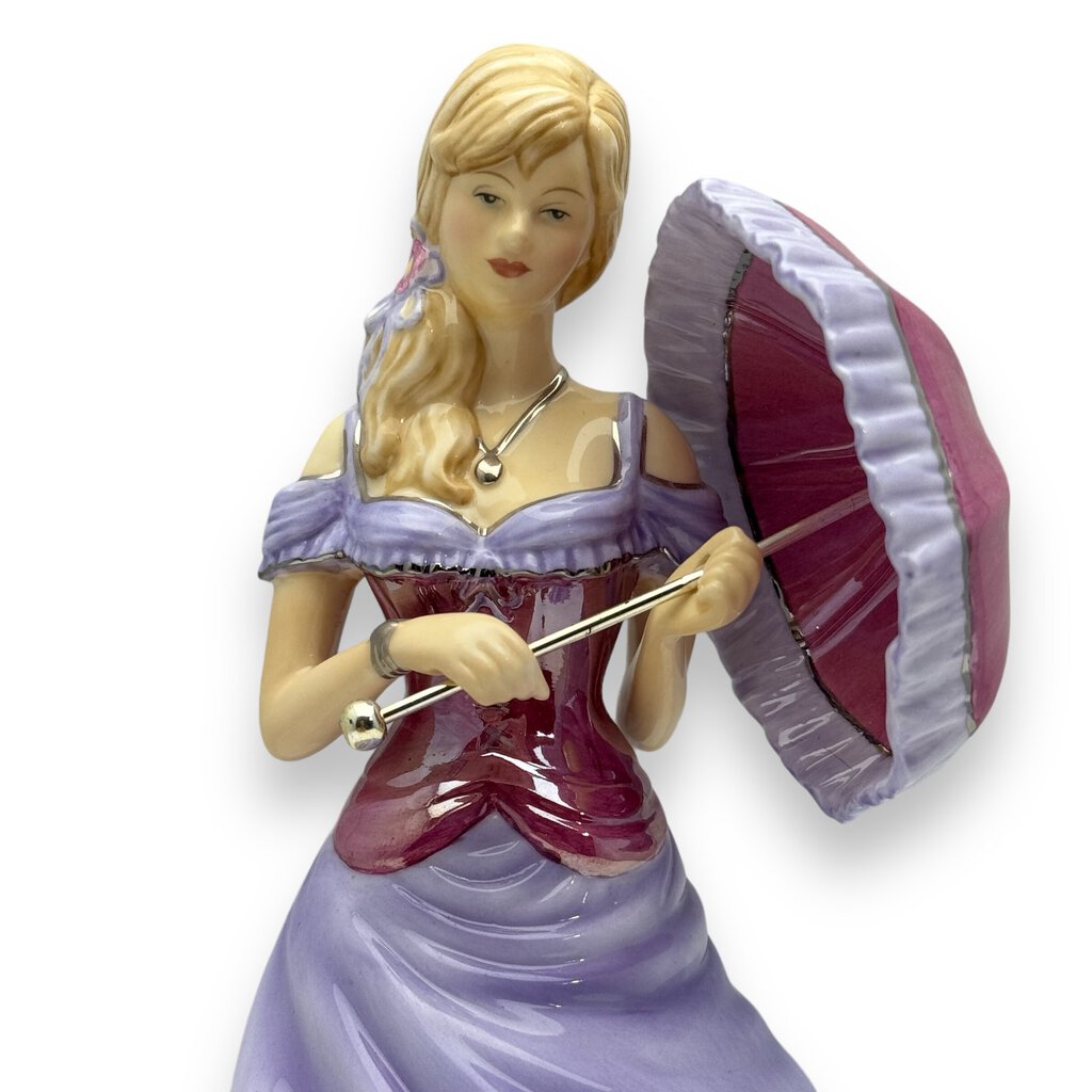 Royal Doulton Pretty Ladies "With Love" Purple Dress Figurine 8" tall Box Included Org. Price $280