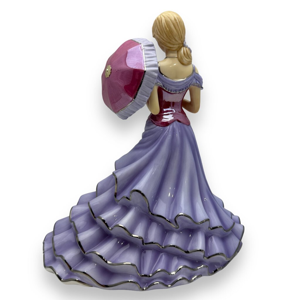 Royal Doulton Pretty Ladies "With Love" Purple Dress Figurine 8" tall Box Included Org. Price $280