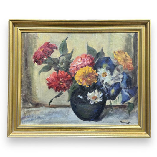 American Impressionist Edith Morehouse (1890-1979) Floral Still Life Painting Gold Gilt Frame 23Lx20H