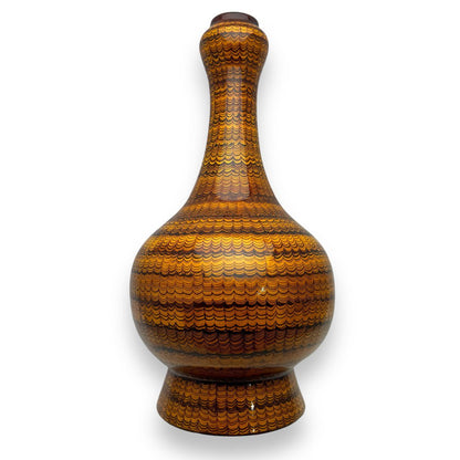 Hand Glazed Maitland Smith Porcelain Vase 8Wx15H (as is w/ small chip)