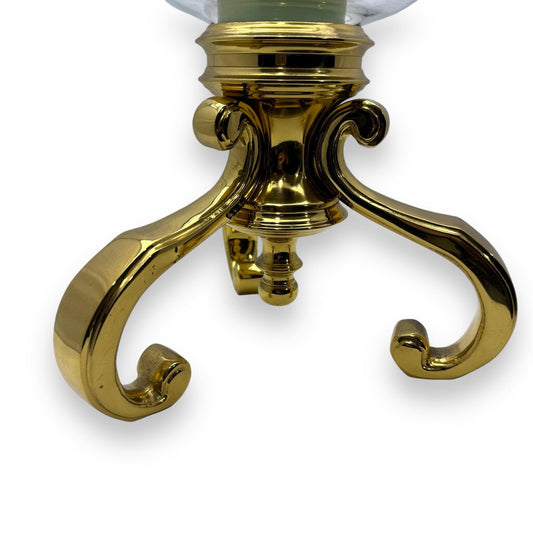 18" Large Brass Hurricane Candle Holder