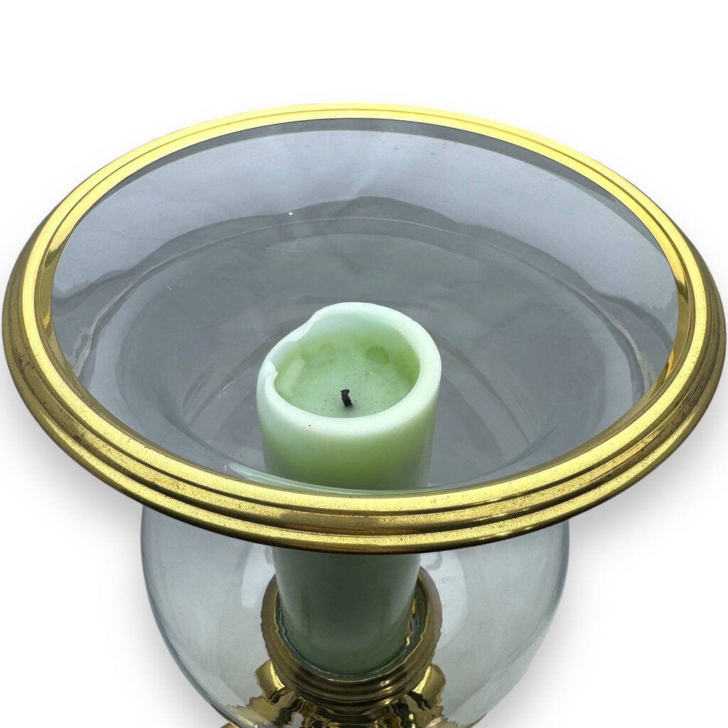 18" Large Brass Hurricane Candle Holder
