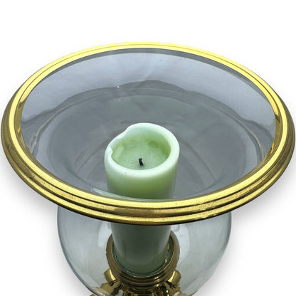 18" Large Brass Hurricane Candle Holder