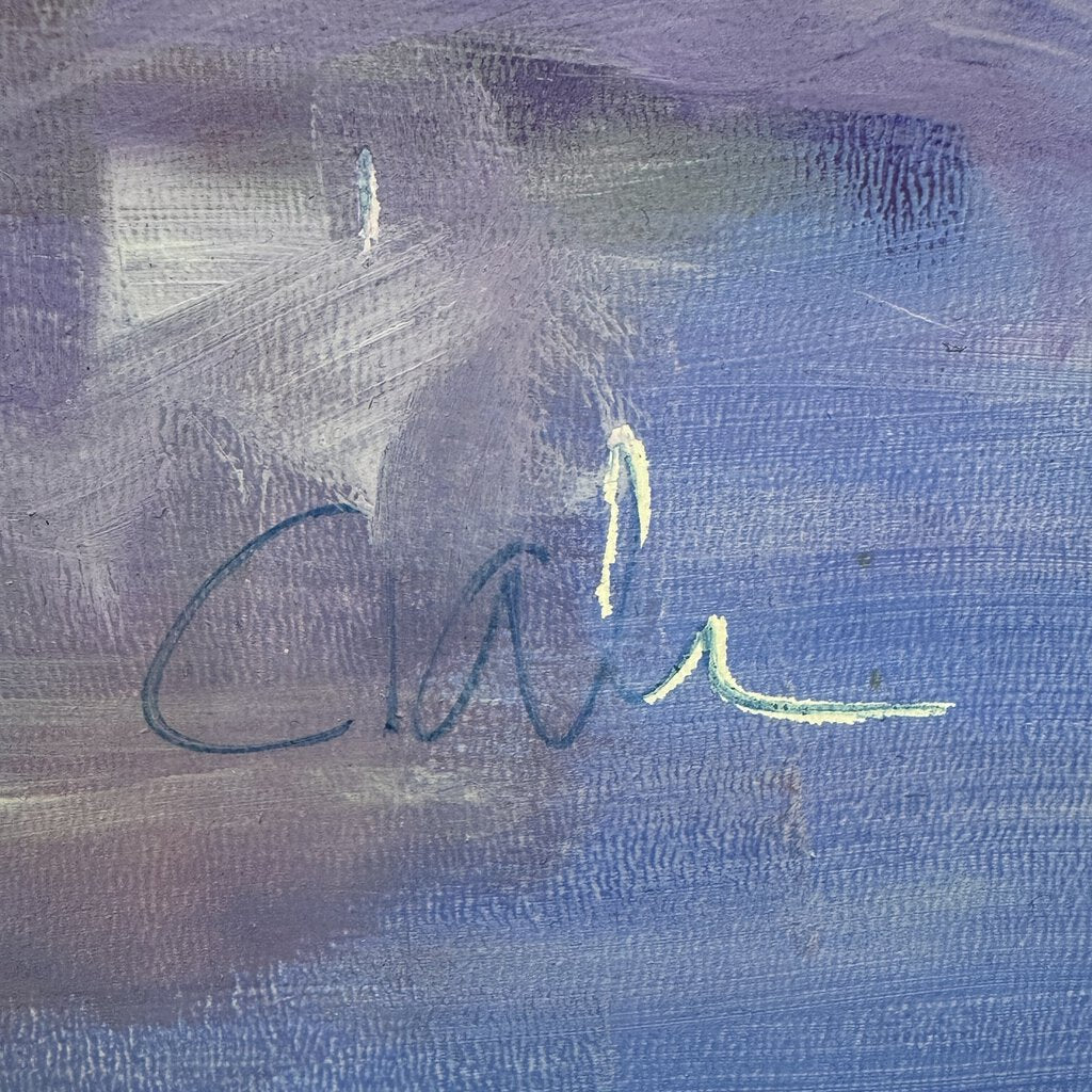 Signed Highwaymen Styled Old Florida Marshland Oil Painting on Board Italian Solid Wood Frame 40Lx32H