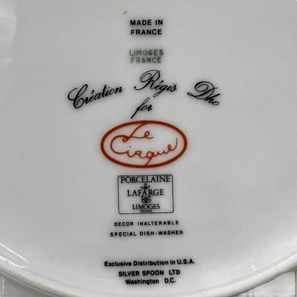 25pc Set of Limoges China Le Cirque Monkey Patterned Dishes from Le Cirque Restaurant, New York City