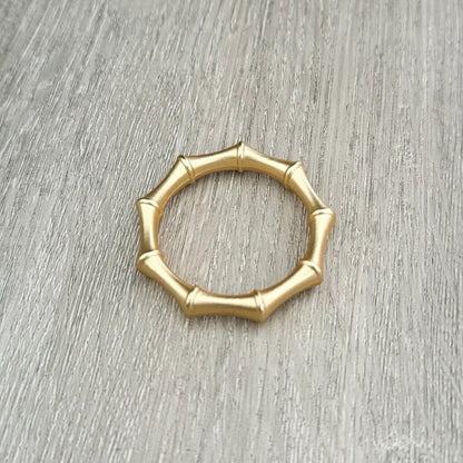 Gold Bamboo Metal Napkin Rings- Set of 4