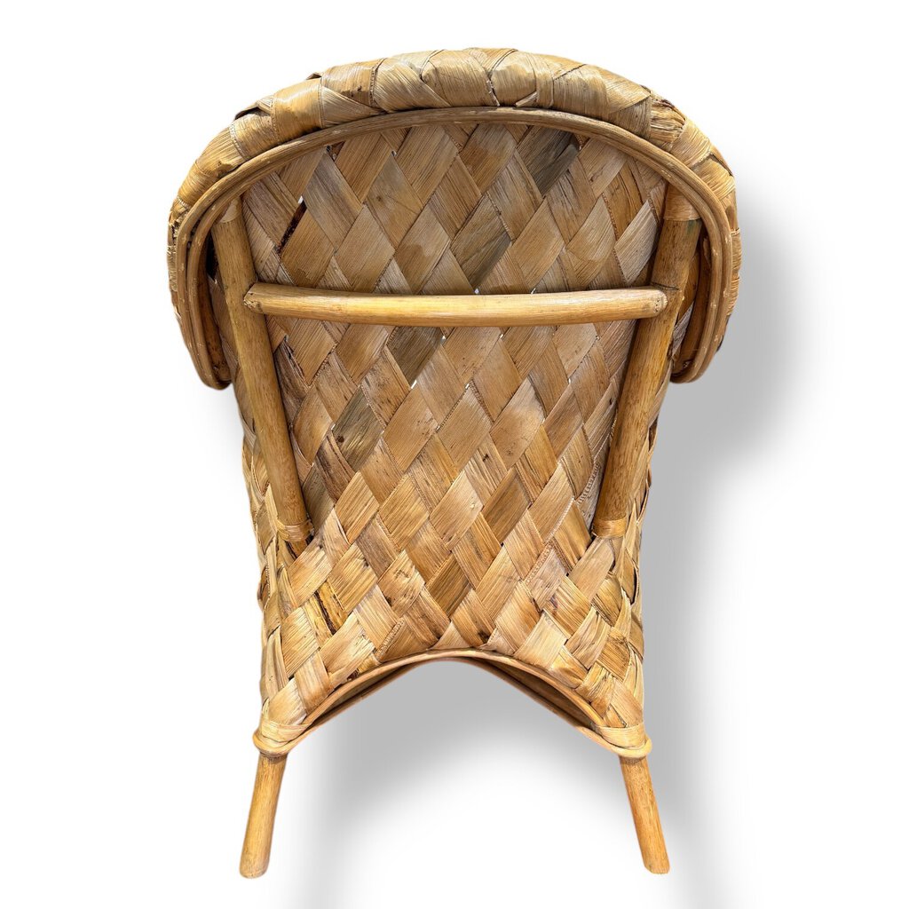 Natural Basketweave Woven Accent Chair w/ Cushion (NEW)