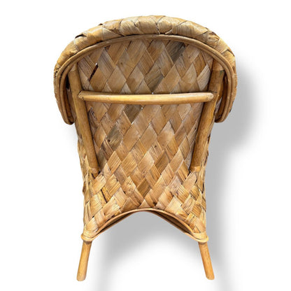 Natural Basketweave Woven Accent Chair w/ Cushion (NEW)