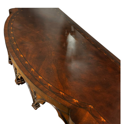 European Crossroads Gothic Revival Wood Carved Console Table by Designer John - Richard 72Lx23Wx34H