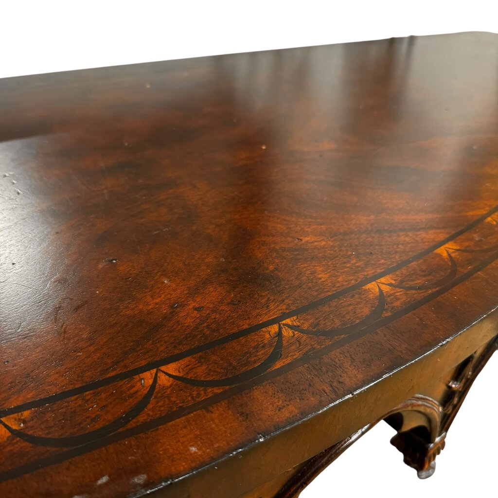 European Crossroads Gothic Revival Wood Carved Console Table by Designer John - Richard 72Lx23Wx34H