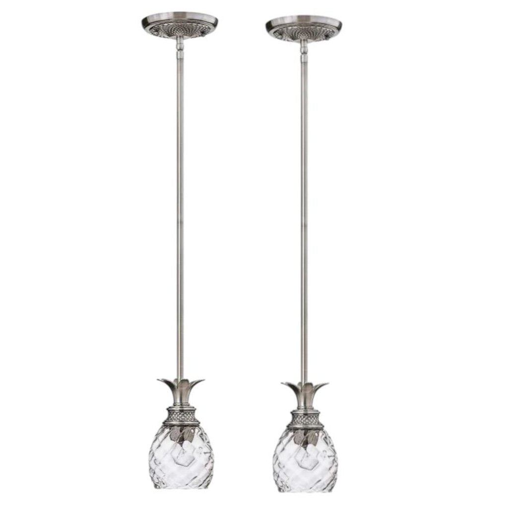 Hinkley Plantation PAIR of Pendant Lights in Polished Antique Nickel Finish 48"H