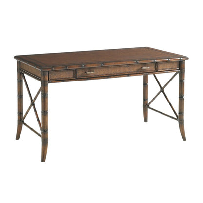 Sligh / Lexington Marianna Writing Desk Rosewood Rattan w/ Leather Top from the Bal Harbour Collection 54Lx28Wx30H