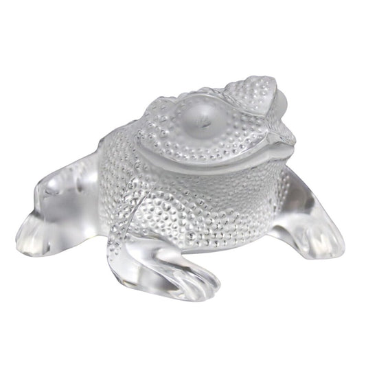 Vintage Lalique Crystal "Gregoire" Toad Paperweight 5"L X 3"H X 5" W