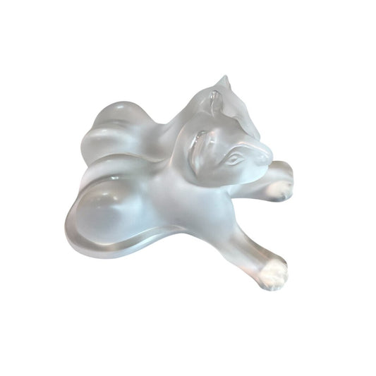 Vintage French Lalique Crystal Tambwee Lion Cubs 5"L X 3" H X 4"W