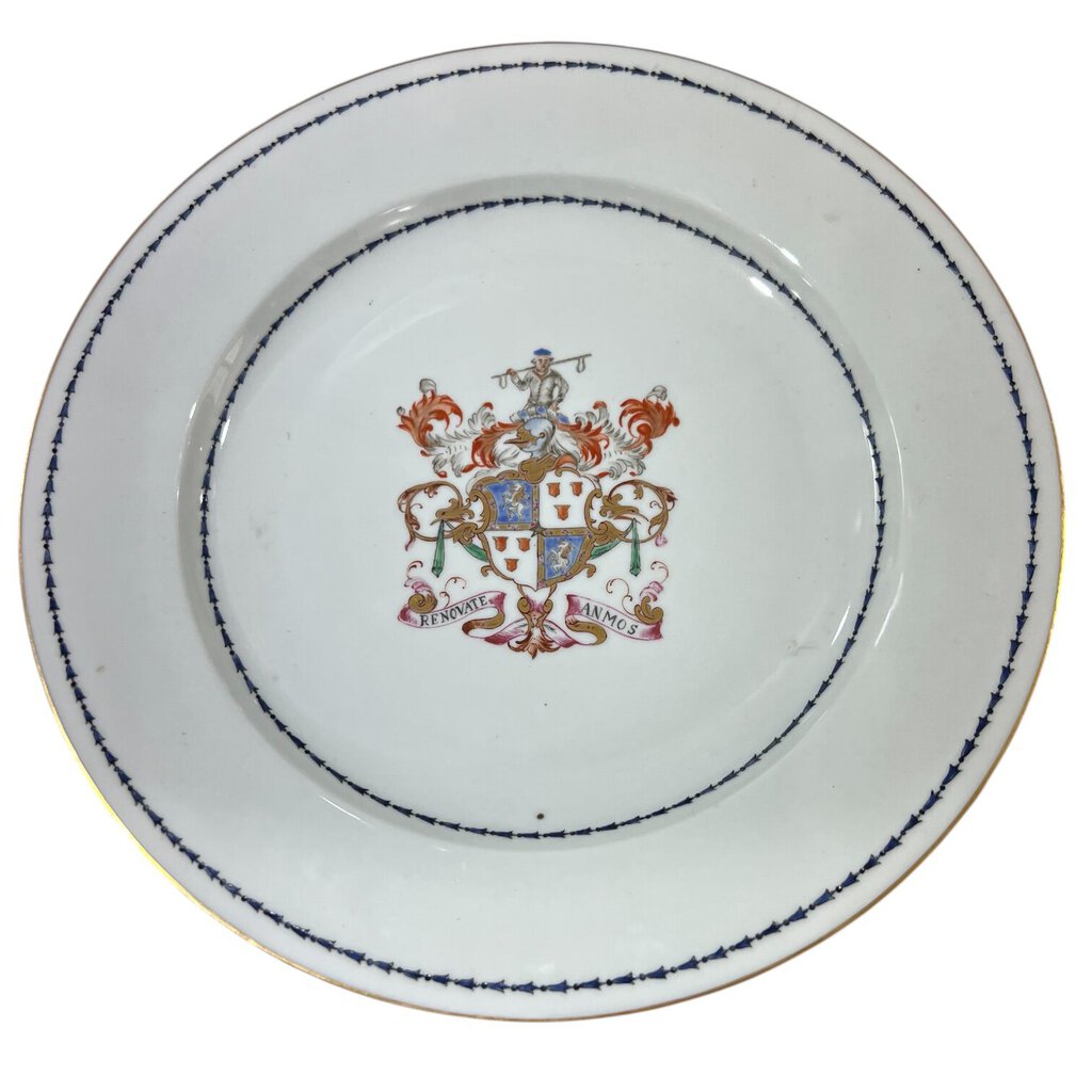 Vintage Hand Painted Code of Arms Ceramic Plate 10" Dia