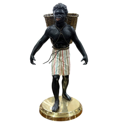 Pair of 14" Petites Choses Blackamoor Nubian Men w/ Baskets
