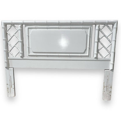 Hollywood Regency Queen/ Full Headboard Lacquered in White 59Lx43H