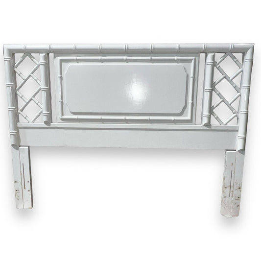 Hollywood Regency Queen/ Full Headboard Lacquered in White 59Lx43H