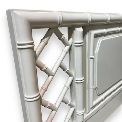 Hollywood Regency Queen/ Full Headboard Lacquered in White 59Lx43H