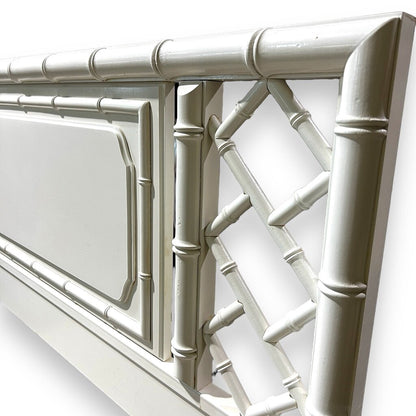 Hollywood Regency Queen/ Full Headboard Lacquered in White 59Lx43H