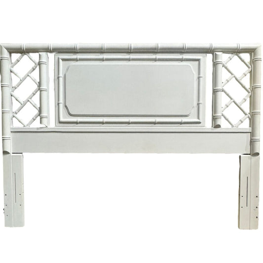 Hollywood Regency Queen/ Full Headboard Lacquered in White 59Lx43H