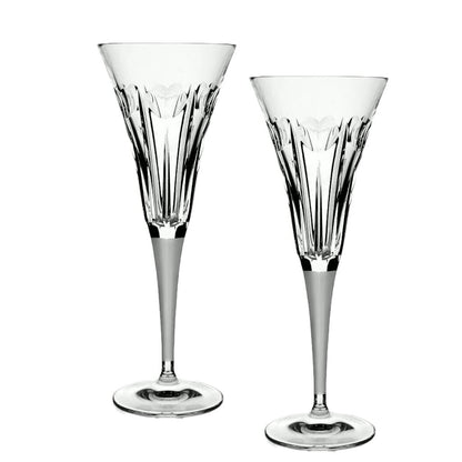 Pair of Waterford Millennium Love Champagne Flutes