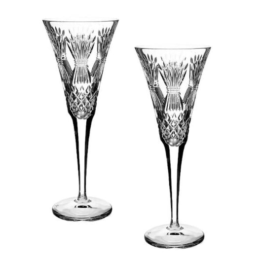 Pair of Waterford Millennium Prosperity Champagne Flutes