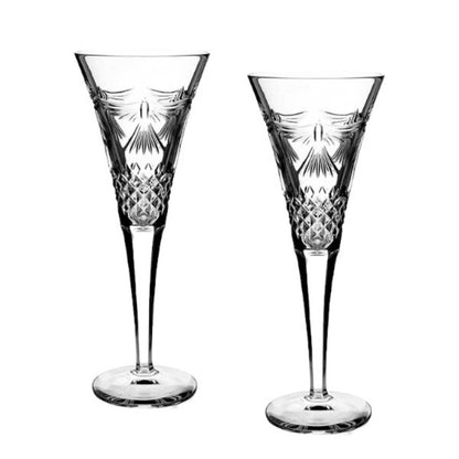Pair of Waterford Millennium Peace Champagne Flutes