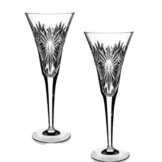Pair of Waterford Millennium Health Champagne Flutes