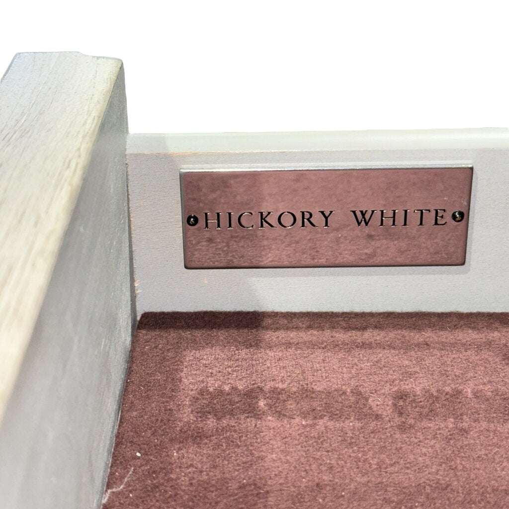 Hickory White Solid Wood Console Table on Brass Casters Custom Color- French Blue Made in USA 60Lx16Wx34H