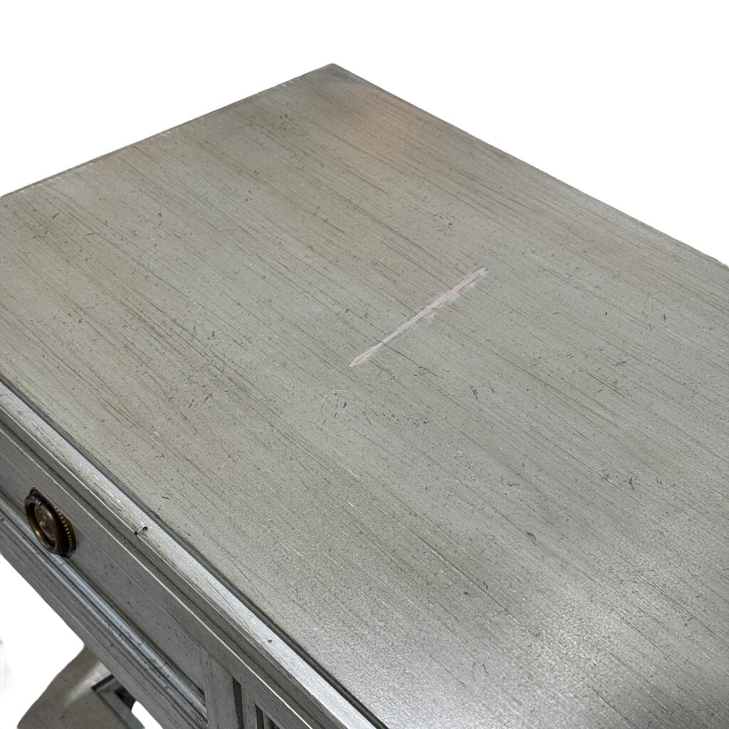 Hickory White Solid Wood Console Table on Brass Casters Custom Color- French Blue Made in USA 60Lx16Wx34H