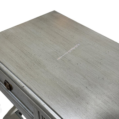 Hickory White Solid Wood Console Table on Brass Casters Custom Color- French Blue Made in USA 60Lx16Wx34H