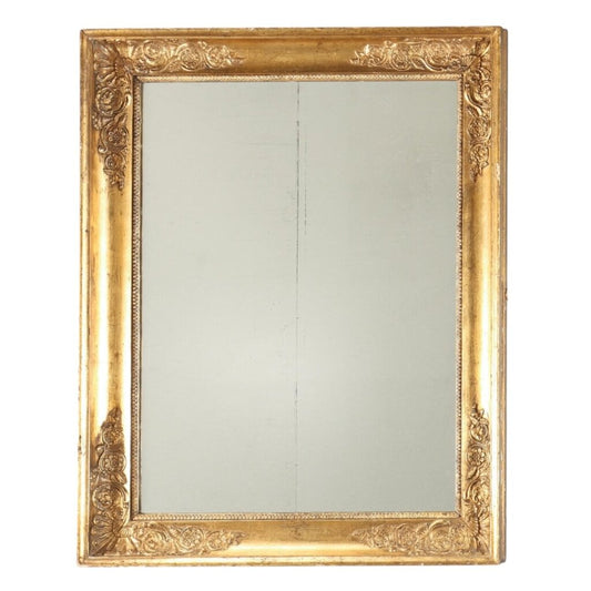 Antique 19th Century French Gold Gilt Mirror 19Lx4Wx24H
