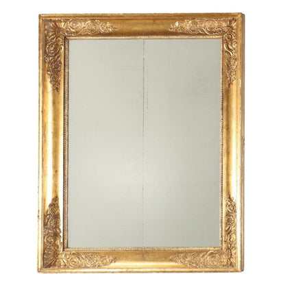 Antique 19th Century French Gold Gilt Mirror 19Lx24H