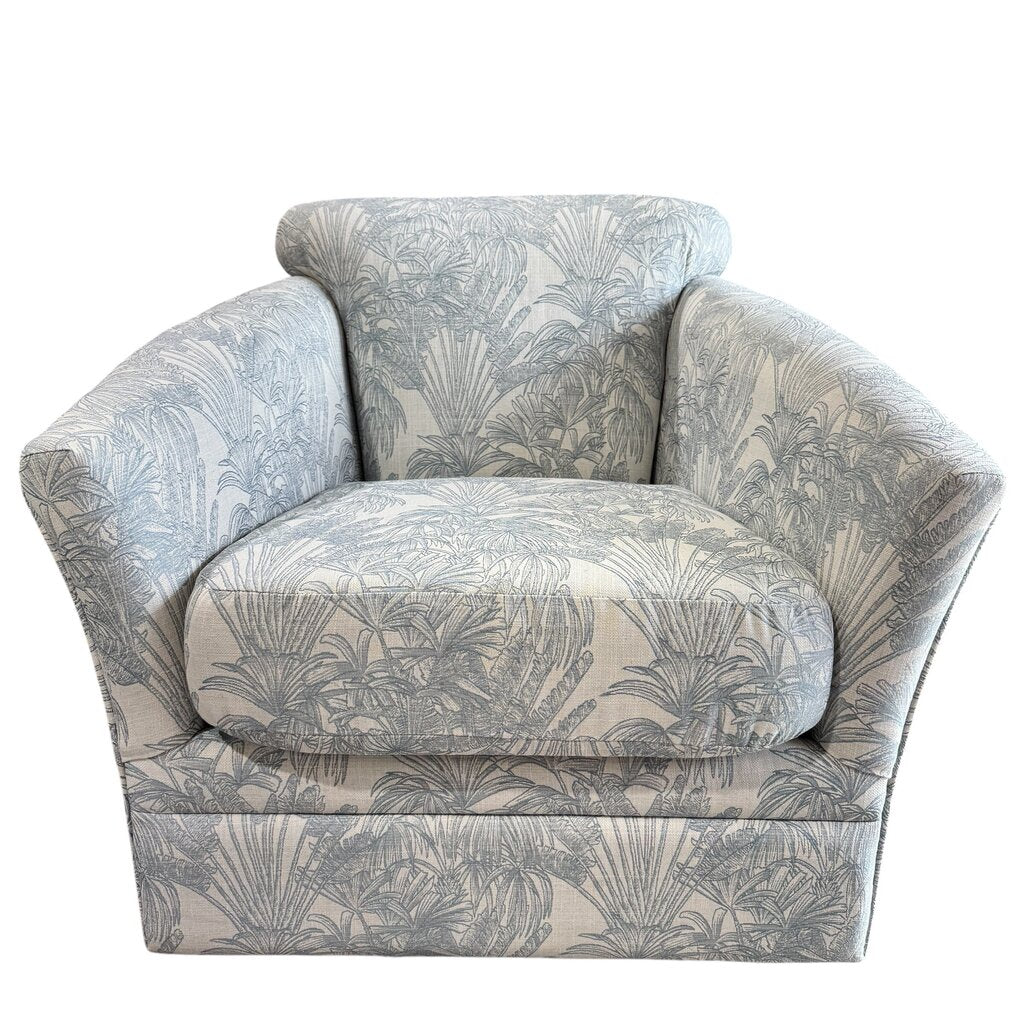 Pair of Upholstered Swivel Glider Chairs Color: Scope Sky by: Stanley Chair Co. Made in FL