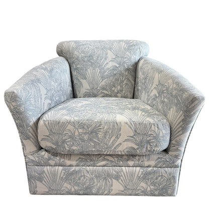 Pair of Upholstered Swivel Glider Chairs Color: Scope Sky by: Stanley Chair Co. Made in FL