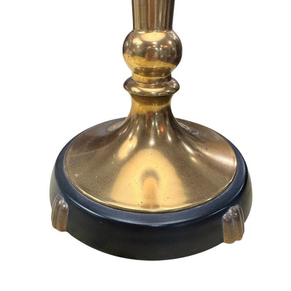 Pair of Vintage Brass Lamps w/ New Brunswick Black Shades 17Wx28H