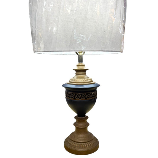 Fredrick Cooper Blue & Gold Metal Tabler Lamp w/ Shade 16Wx29H