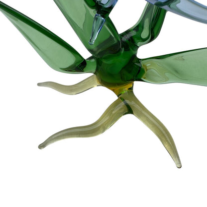 "Seagrass Trio" Three Cobalt Blue Fish in a Spiral Seagrass 16" tall w/ Yellow Base