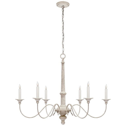 Visual Comfort & Co. Country 6 Light Chandelier Distressed Belgian White 37Lx27H
