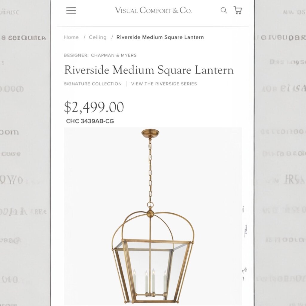 Visual Comfort Chapman & Myers Riverside Medium Square Antique Burnished Brass Lantern Chandelier (Sold as SET OF 3) NEW w/o Glass