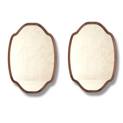 Pair of Custom Cut Walnut Mirrors by Dmitry & Co. 36"Wx54"H