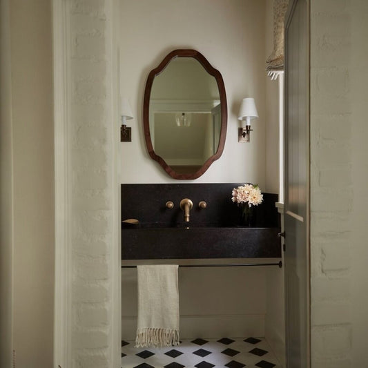 Pair of Custom Cut Walnut Mirrors by Dmitry & Co. 36"Wx54"H