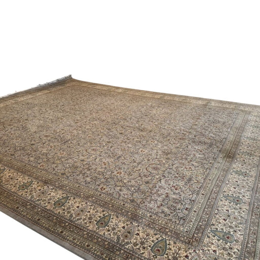 Large Floral Kashan Persian Area Rug Hand-knotted Traditional Wool Rug 12' 4" x 15' 5"