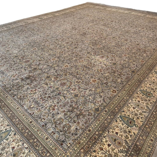 Large Floral Kashan Persian Area Rug Hand-knotted Traditional Wool Rug 12' 4" x 15' 5"