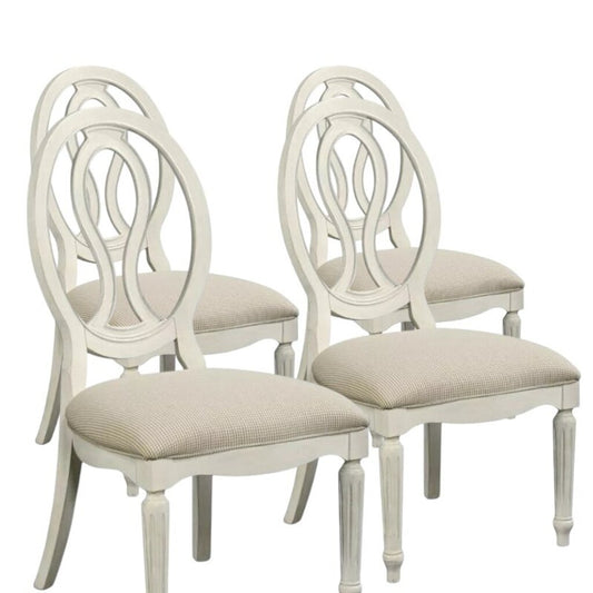 Universal Furniture Summer Hill Pierced Back Side Chair in White (Used Set of 4)